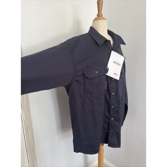 Red Wing FR Work Shirt Mens XL  Blue NFPA 2112 Fire Resistant Button Up Uniform - Picture 2 of 11